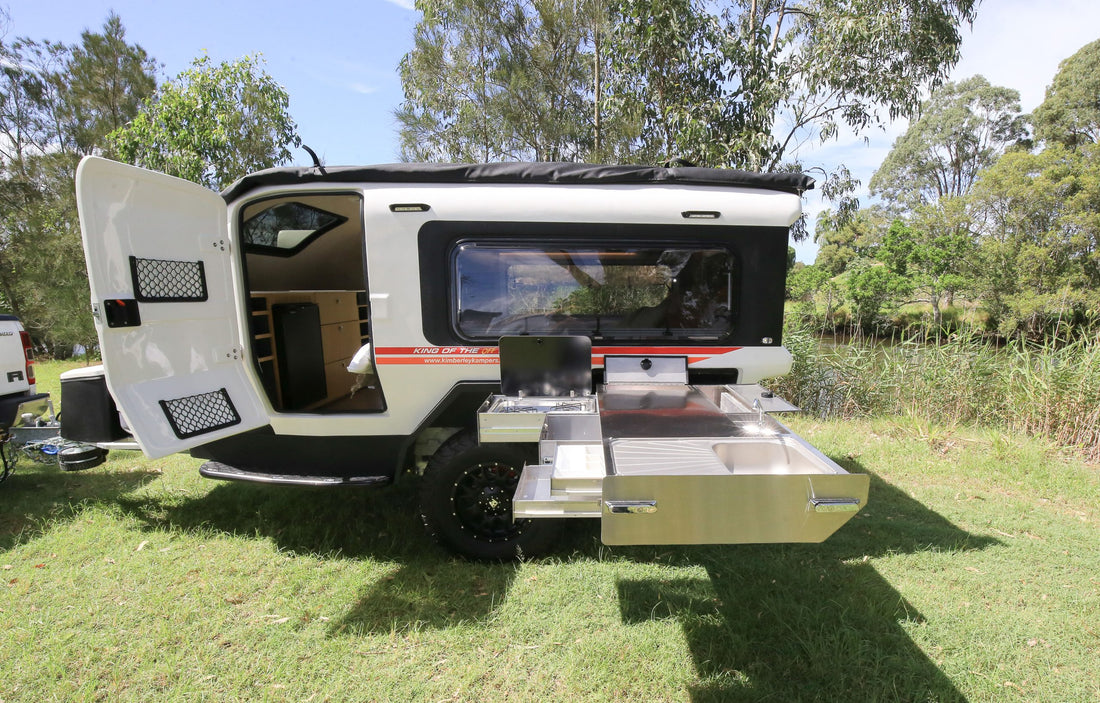 Premium Camper Trailer Caravan 1-3 Person Travel Trailer with Lavatory