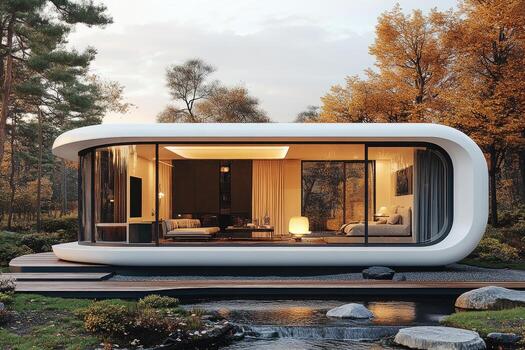 Modern Luxury Iconic Granny Pod Apple Cabin Solar-Powered Homes