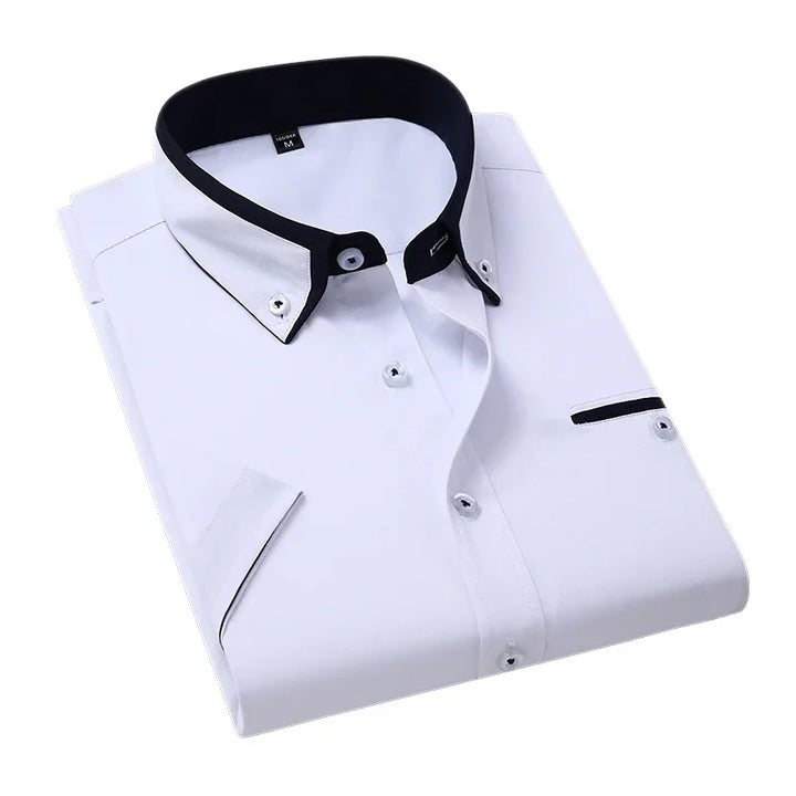 Mens Business Casual Turn Down Collar Formal Shirt