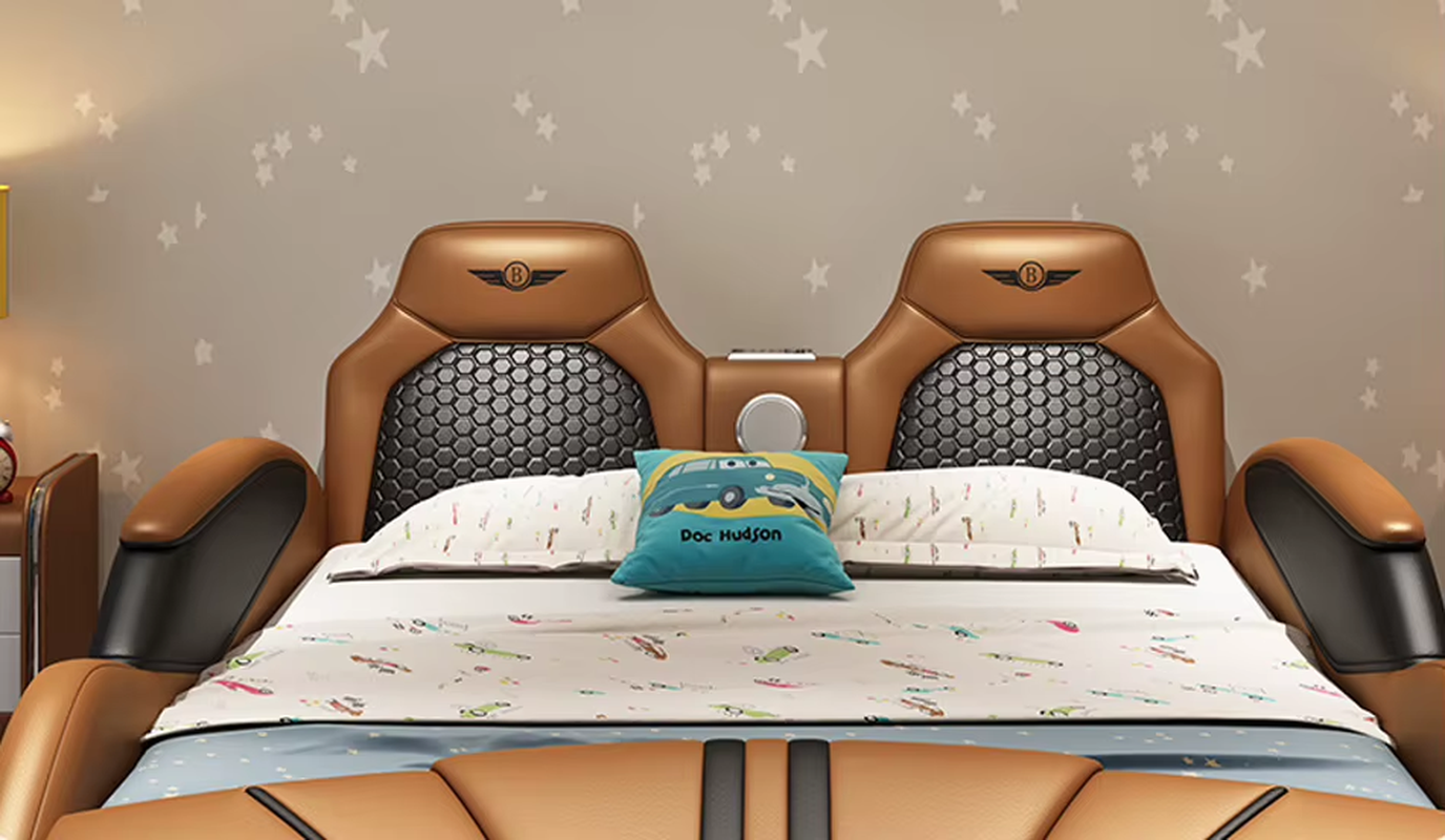 Luxury Sports Race Car Bed for Kids with LED Lights  – Modern Children's Bedroom Furniture