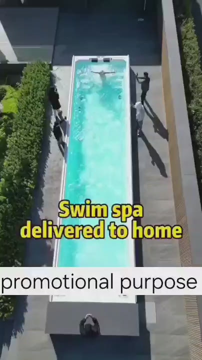 Modern Endless Swimming Spa - Constant Temperature Multipurpose Pool with Slide Cover