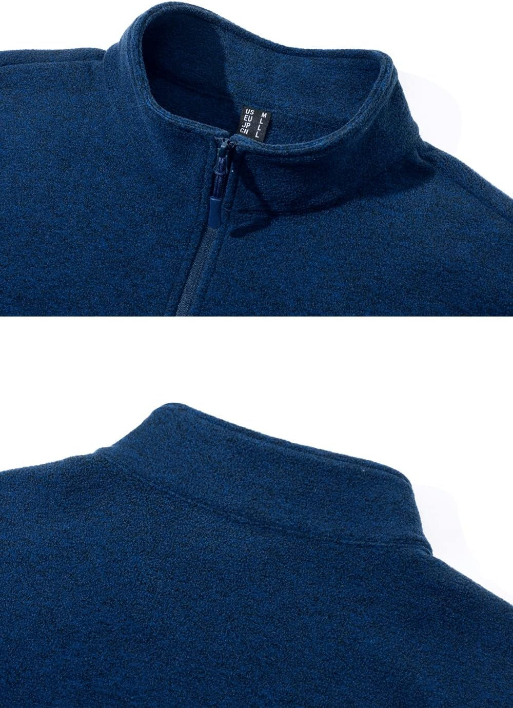 Mens Pullover Jumper Fleece Shirts Long Sleeve Work Pullover Sweater 1/4 Zip Top Fleece Sweatshirts Dark Blue,S