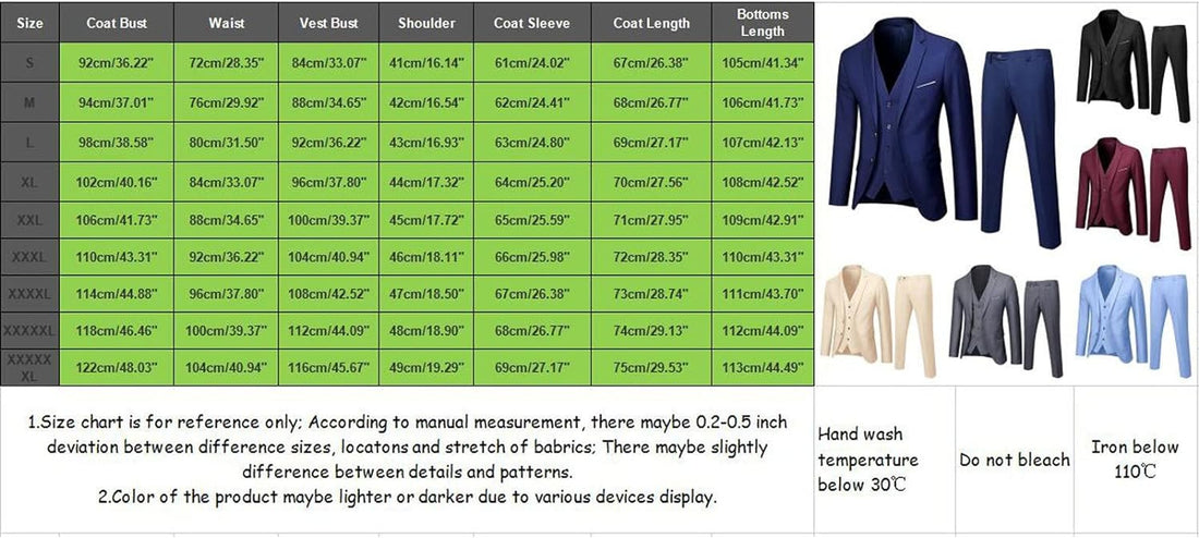 Mens Work Suits 3 Pieces Slim Fit Suit Two Button Business Prom Formal Suit Blazers Jackets Vests Pants Set S-6XL