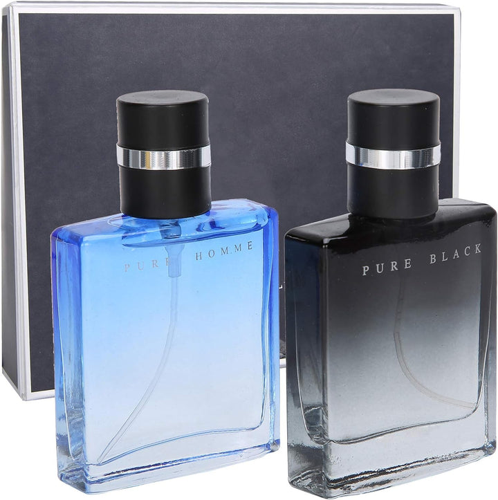 Eau De Cologne for Men, 2Pcs Perfume Kit, Masculine Glass Bottle Long Lasting Perfume Light Fragrance Spray Perfume, Men'S Perfume Set for Gift 30Ml