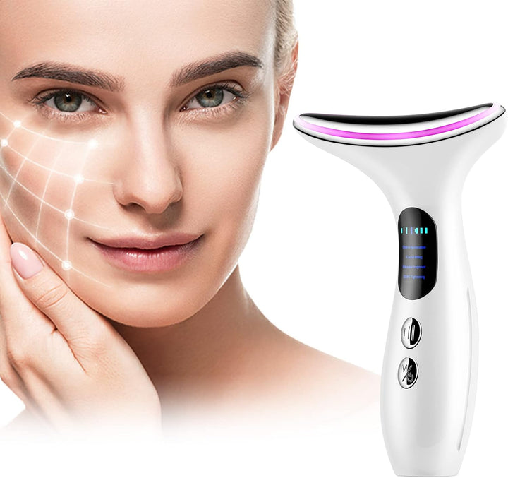 Face Massager,4-In-1 Anti-Aging Face and Neck Massager,Facial Massager for Skin Care,Smoothing Wrinkles,Firming Skin and Reducing Double Chin