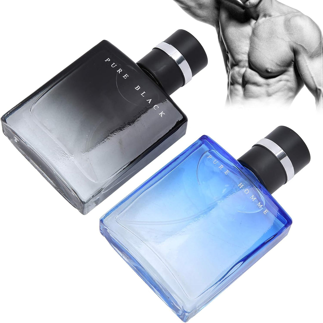 Eau De Cologne for Men, 2Pcs Perfume Kit, Masculine Glass Bottle Long Lasting Perfume Light Fragrance Spray Perfume, Men'S Perfume Set for Gift 30Ml