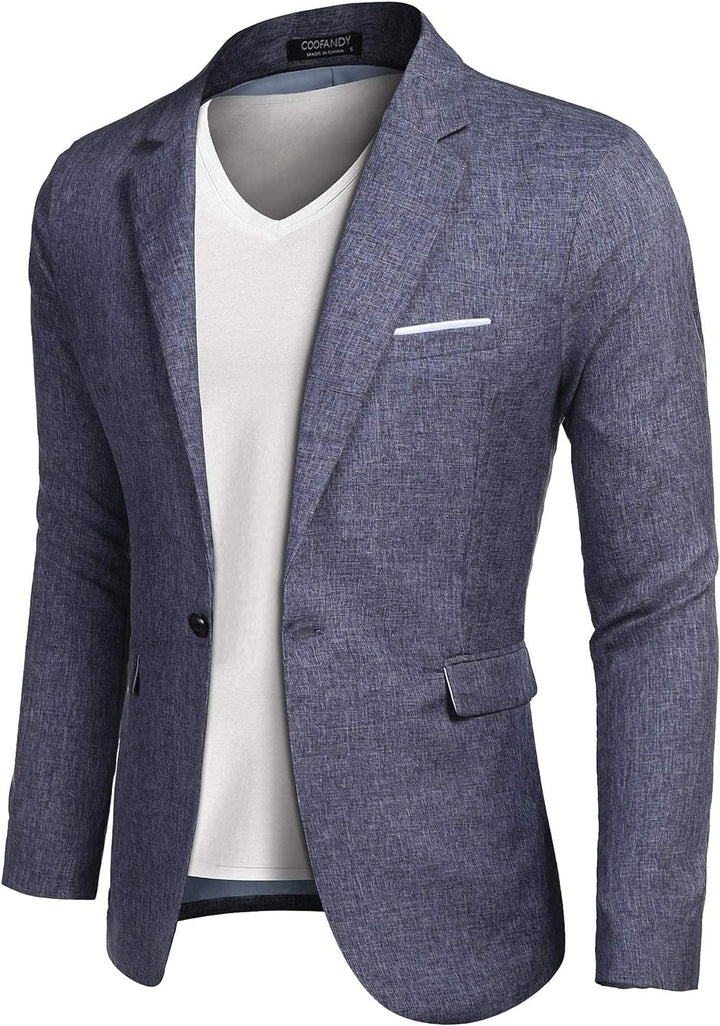 Men'S Casual Sports Coats Lightweight Suit Blazer Jackets One Button