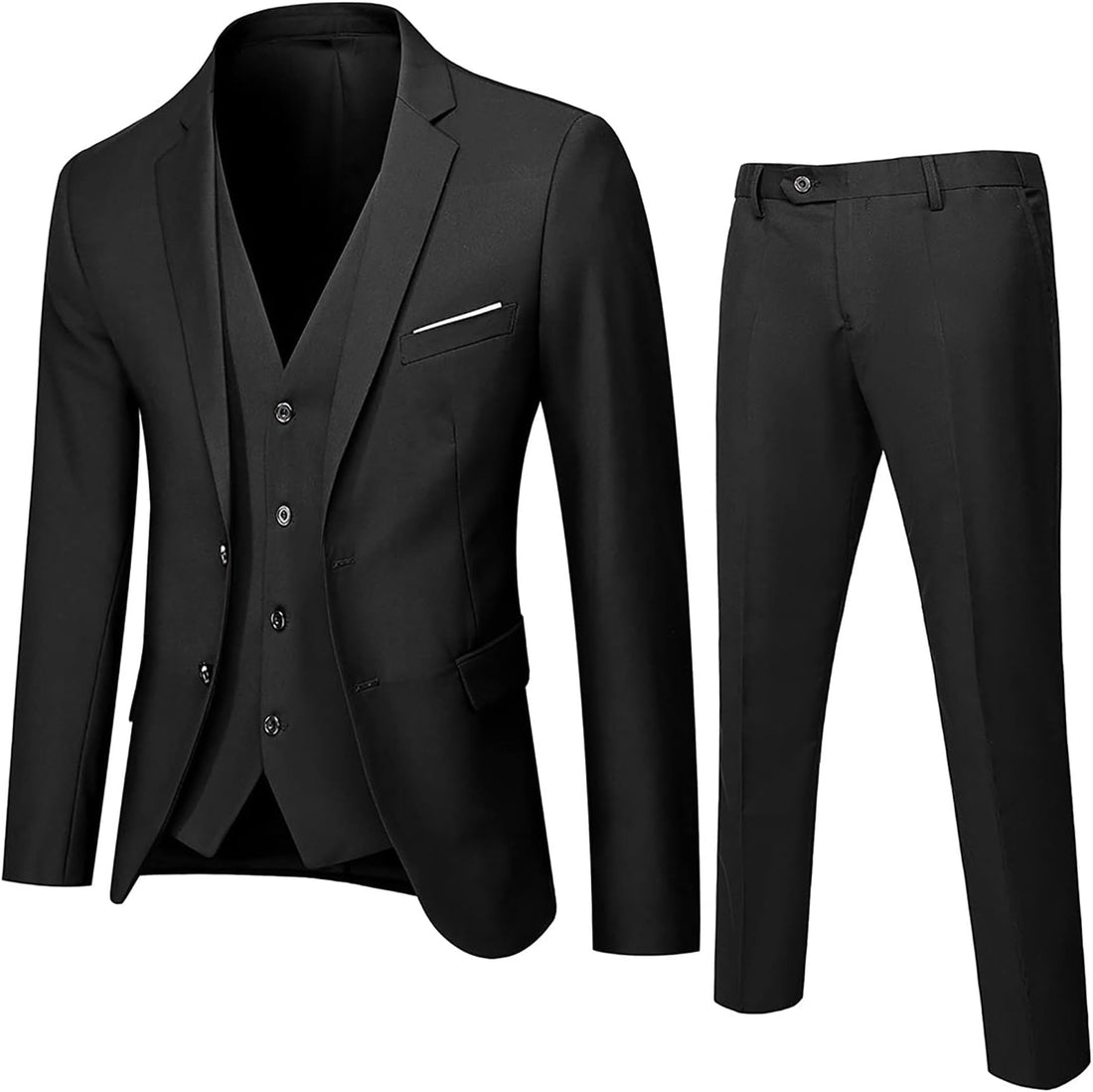 Mens Work Suits 3 Pieces Slim Fit Suit Two Button Business Prom Formal Suit Blazers Jackets Vests Pants Set S-6XL