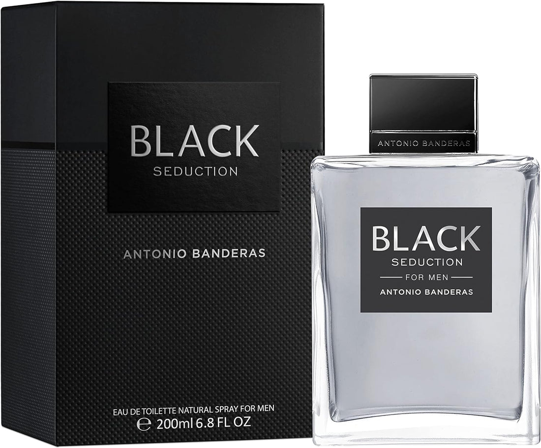 Perfumes - Black Seduction - Eau De Toilette Spray for Men - Long Lasting - Fresh, Masculine, Casual and Young Fragance - Amber Woody Notes - Ideal for Day Wear 200 Ml