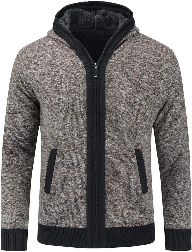 Men Casual Cardigan Hoodies Full Zipper Knitted Sweaters Jacket Coat Autumn Winter