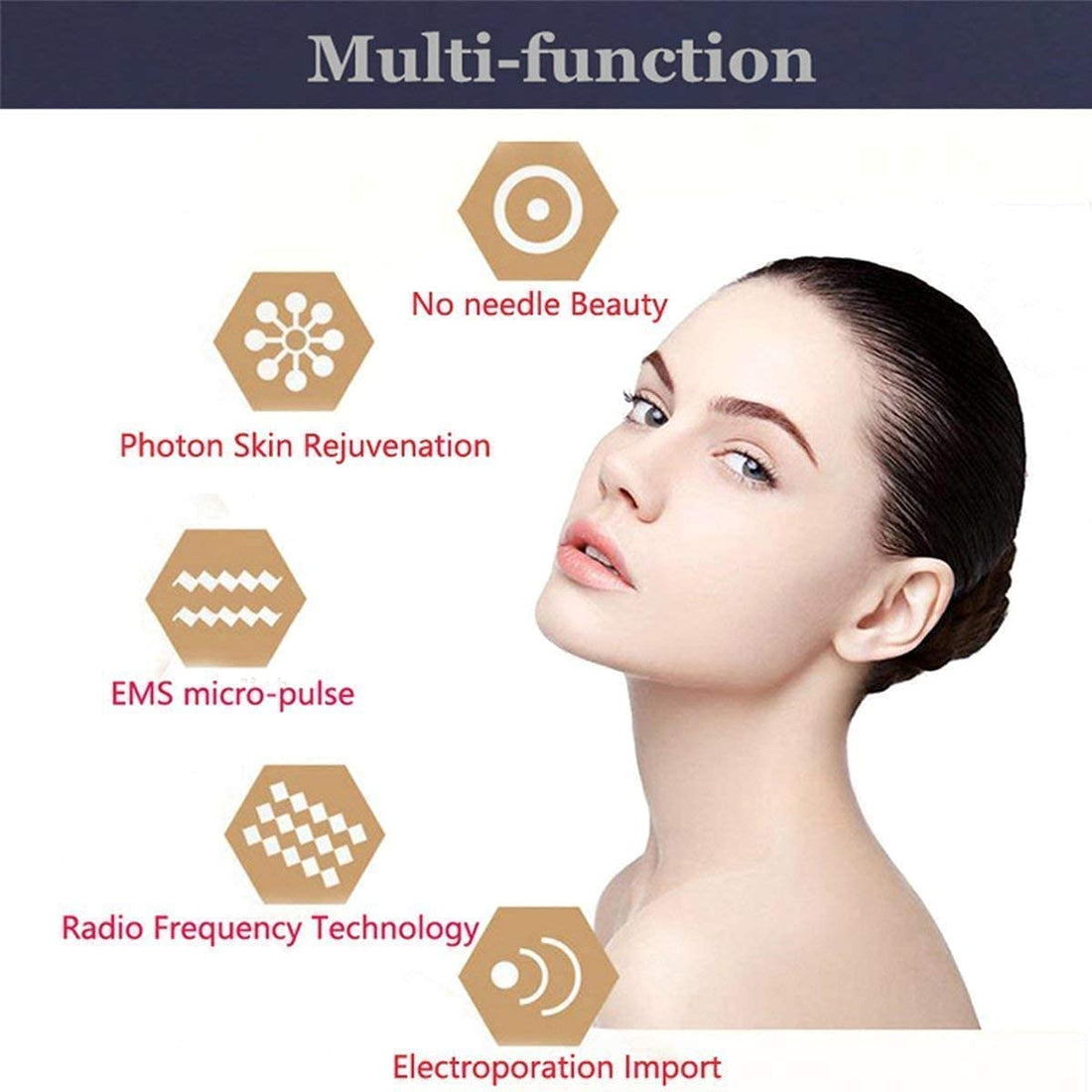 Beauty Device Multi Anti-Wrinkle High-Frequency,Ultrasonic Beauty Device,Led Light Therapy Wrinkle Remover Skin Tightening anti Aging Skin Rejuvenation,Face Massager